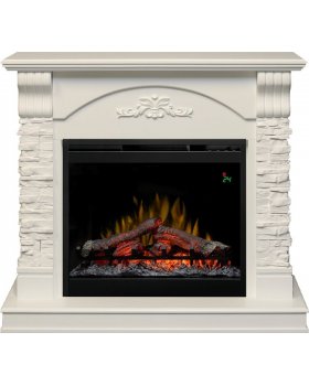Каминокомплект Prague - Белый /Сланец белый с очагом Symphony 26'' DF2624-L