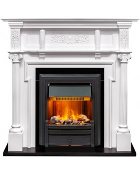 Каминокомплект Oxford - Белый с очагом Brookline Black