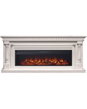 Каминокомплект Dallas 60 - Слоновая кость с патиной с очагом Vision 60 LOG LED