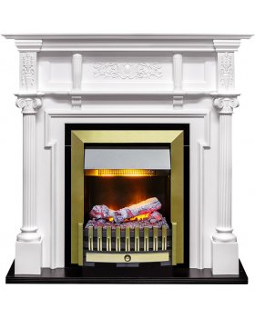 Каминокомплект Oxford - Белый с очагом Danville Antique Brass FB2
