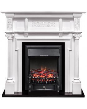 Каминокомплект Oxford - Белый с очагом Fobos FX Black