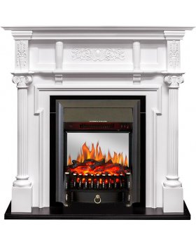 Каминокомплект Oxford - Белый с очагом Fobos FX M Black