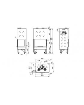 Каминная топка La Nordica Monoblocco 800 Angolo DX ,SX-foto4