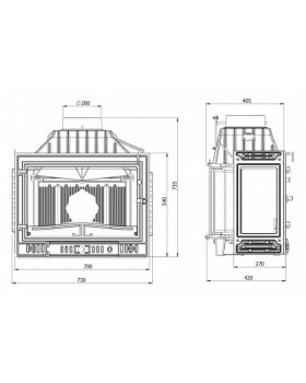 Каминная топка KAWMET W4 LPB (трехсторонняя)-foto5