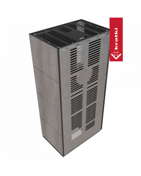 Каминокомплект FLOKI в облицовке NATURALI PIETRA DI SAVOIA GRIGIA BOCCIARDATA, угловое стекло слева-foto5