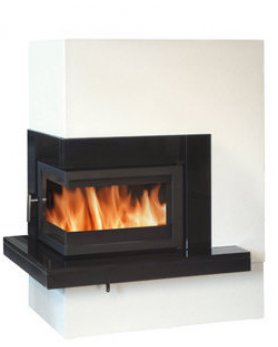 Камин с облицовкой Pateo угловой (гранит черный левый)