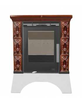 Печь-камин ABX Helvetia KPI кафельная(ABX), белый цоколь, с ТО 6.9кВт-foto2