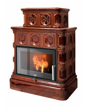 Печь-камин ABX KARELIE NI, кафельный цоколь - вставка СТАЛЬНАЯ