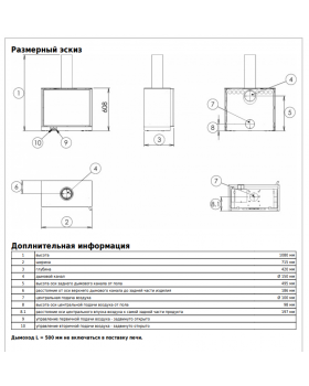 Печь-камин ABX Polar Osaka 50, черная сталь, с креплением на стену-foto2