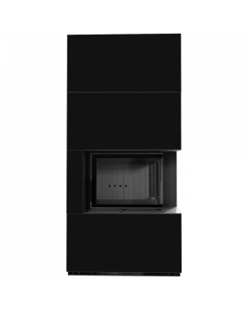 Каминокомплект FLOKI в облицовке NERO ASSOLUTO, угловое стекло справа-foto3