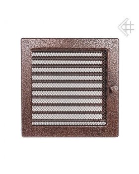 Вентиляционная решетка 22х22 черная/медь пористая с жалюзи