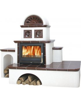 Печь-камин ABX OXFORD керамическая, с теплообменником-foto2