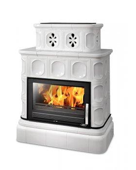 Печь-камин ABX KARELIE керамическая, с кафельным цоколем, с теплообменником-foto4