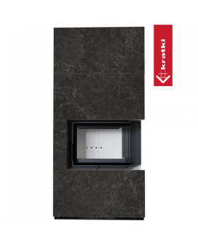 Каминокомплект FLOKI в облицовке NATURALI NERO GRECO, угловое стекло справа-foto2