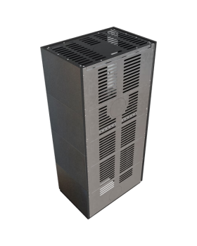 Каминокомплект FLOKI в облицовке INDIAN BLACK, угловое стекло слева-foto2