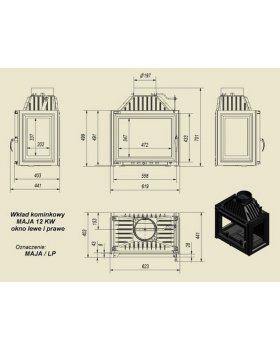 Топка MAJA/LP, стекло слева справа-foto2