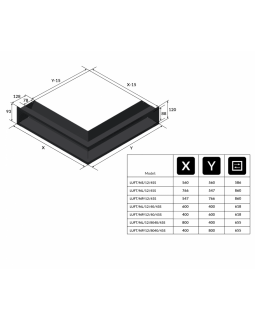 Решётка Kratki Luft 600х400х120 45S угловая левая черная-foto5
