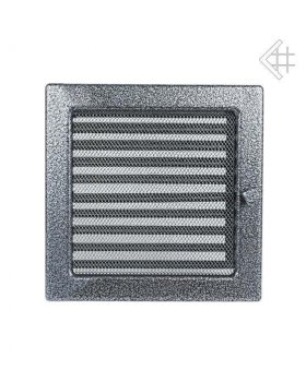 Вентиляционная решетка 22х22 черная/хром пористая с жалюзи