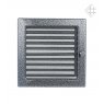 Вентиляционная решетка 22х22 черная/хром пористая с жалюзи