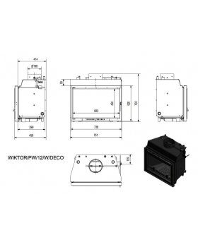 Топка с водяным контуром Wiktor/PW/12/W/DECO-foto2