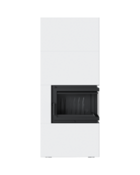 Каминокомплект Kratki SIMPLE Box белый с топкой BS, правый угол-foto3