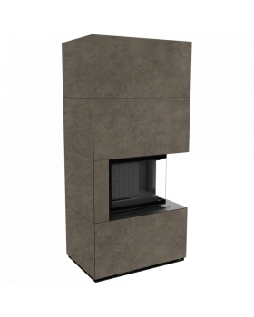 Каминокомплект FLOKI в облицовке FOKOS PIOMBO, угловое стекло справа-foto4