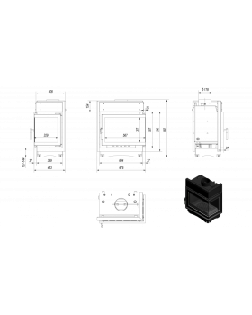 Топка с водяным контуром MAJA/PW/BP/12/BS/W, Г-образное стекло справа, змеевик-foto2