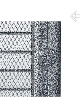 Вентиляционная решетка 17х17 Оскар черная/хром с жалюзи-foto2