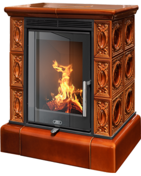 Печь-камин ABX HELVETIA NI, кафельный цоколь - вставка York NI