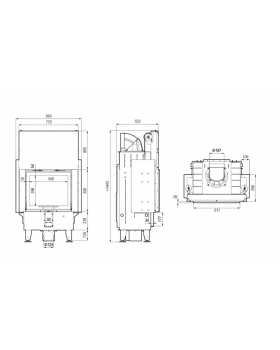 Топка DEFRO HOME INTRA SM G, 10 кВт, 611/552мм, гильотина-foto3
