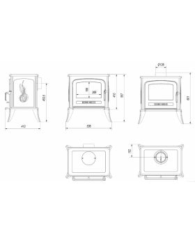 Печь-камин Kratki Koza/K7 чугунная-foto3