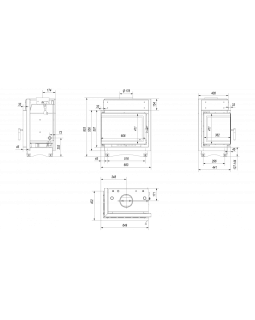 Топка с водяным контуром Maja/PW/BL/12/BS/W/DECO, Г - образное стекло слева, змеевик-foto2