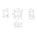 Топка с водяным контуром Maja/PW/BL/12/BS/W/DECO, Г - образное стекло слева, змеевик