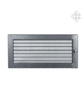 Вентиляционная решетка 17х49 черная/хром пористая с жалюзи