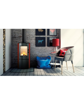 Печь-камин Kratki KOZA/AB/S/DR/KAFEL/CZERWONY дровяная-foto3