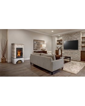 Печь-камин ABX BRITANIA NI, белый цоколь - вставка York NI-foto4