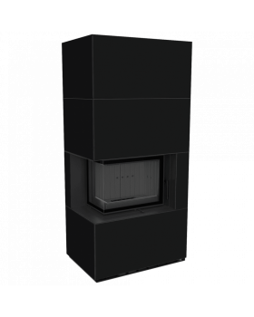 Каминокомплект FLOKI в облицовке NERO ASSOLUTO, угловое стекло слева-foto4