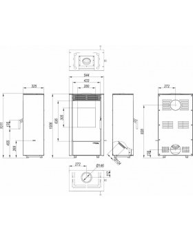 Печь-камин DEFRO HOME VIVA 6кВт, черная сталь-foto3
