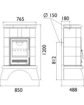 Печь-камин ABX BRITANIA K керамическая, с теплообменником-foto2