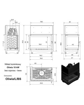 Топка OLIWIA/L/BS, Г-образное стекло слева-foto2