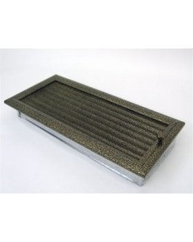 Вентиляционная решетка 17х37 Оскар черная/латунь с жалюзи