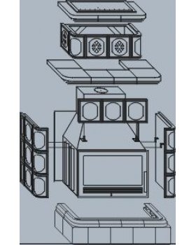 Печь-камин ABX KARELIE керамическая, с кафельным цоколем, с теплообменником-foto6