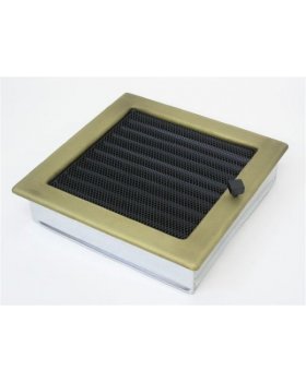 Вентиляционная решетка 22х22 гальваника под золото с жалюзи