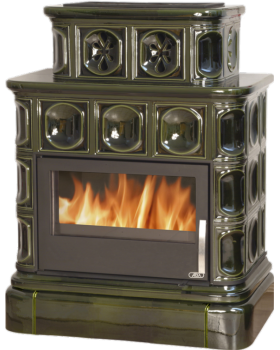 Печь-камин ABX KARELIE P, кафельный цоколь - вставка СТАЛЬНАЯ-foto2