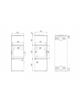 Печь-камин DEFRO HOME QUADROOM, 9,6 кВт, белая сталь-foto2