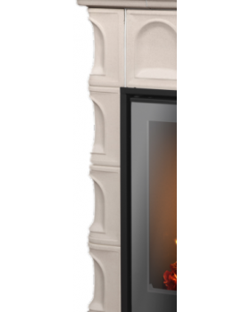 Печь-камин ABX BRITANIA KPI, кафельный цоколь - вставка КОМБО, с допуском воздуха извне (зеленая)-foto7