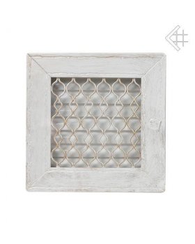 Вентиляционная решетка Ретро белая с одной дверкой выдвижная