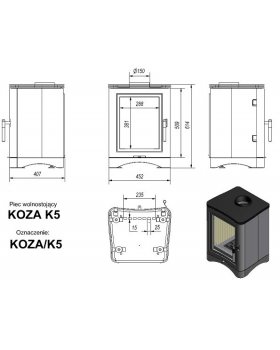 Печь-камин Kratki KOZA/K5/150-foto6