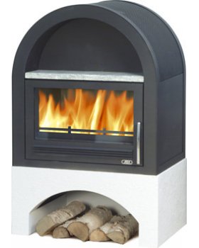 Печь-камин ABX Grunt, с теплообменником