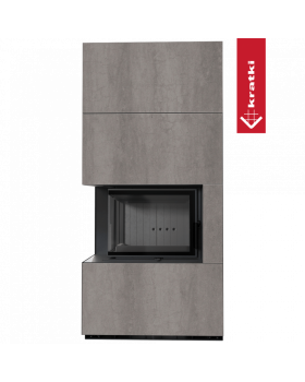 Каминокомплект FLOKI в облицовке NATURALI PIETRA DI SAVOIA GRIGIA BOCCIARDATA, угловое стекло слева-foto3